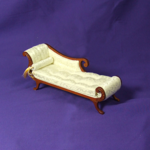 CA019-01 Hansson Walnut White Lounge in 1" scale for Dollhouse - Click Image to Close